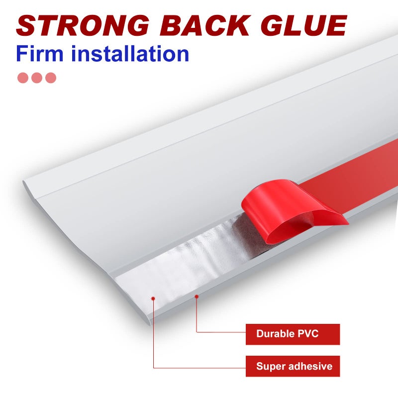 نوجو شريط مانع لتسرب الماء لأبواب المرآب، شريط مانع للتسرب من الأعلى والجوانب، شريط مانع لتسرب الماء لأبواب المرآب من مادة PVC مع براغي (أبيض، 50 قدمًا) - Image 5